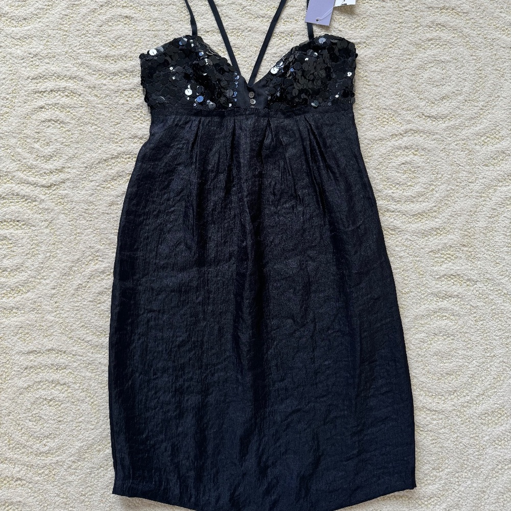 Vera Wang Black Cocktail Mini Dress NWT sz 4